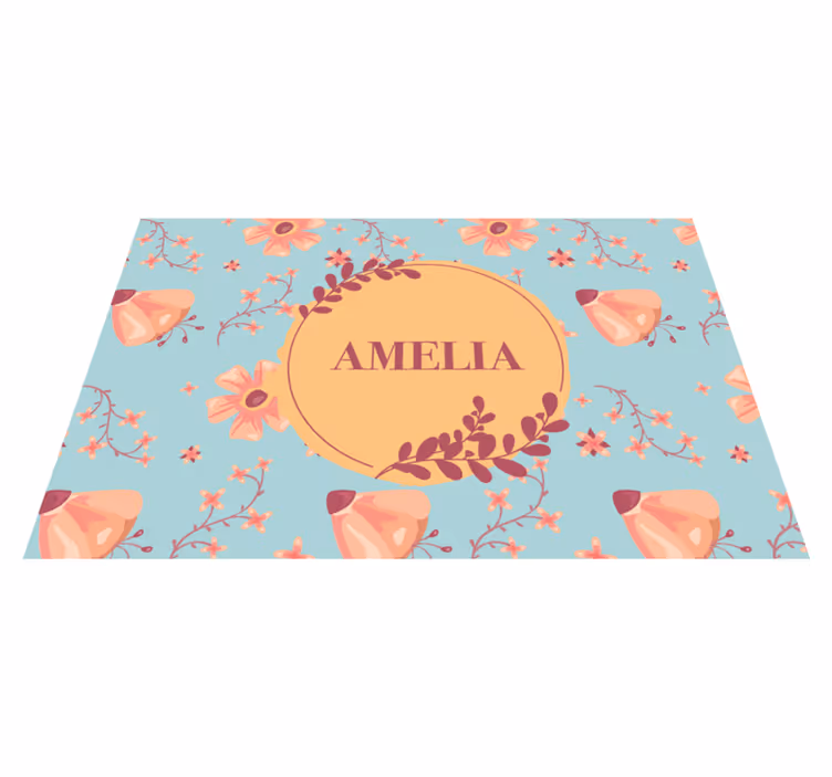 Personalised placemats with botanical design name - TenStickers