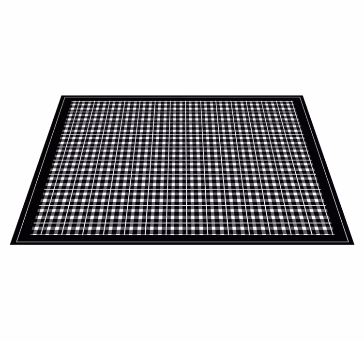 Black and white gingham pattern vinyl placemats - TenStickers