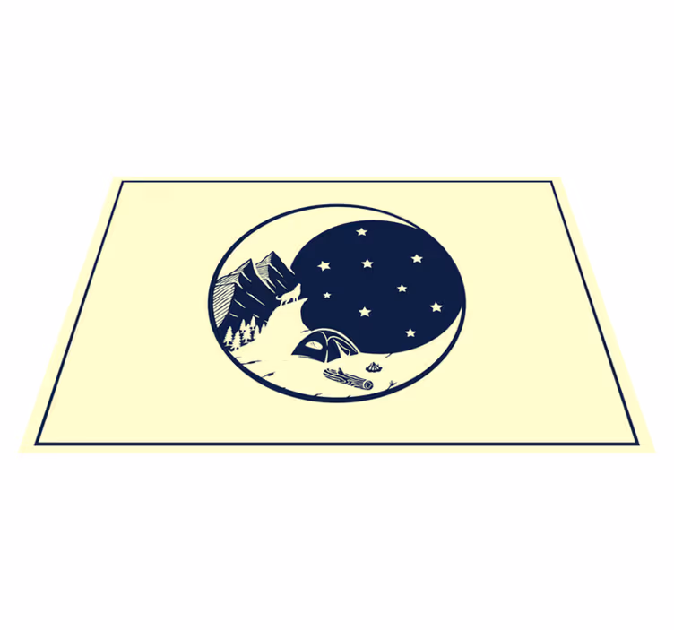 Original placemats mountain camping scene - TenStickers