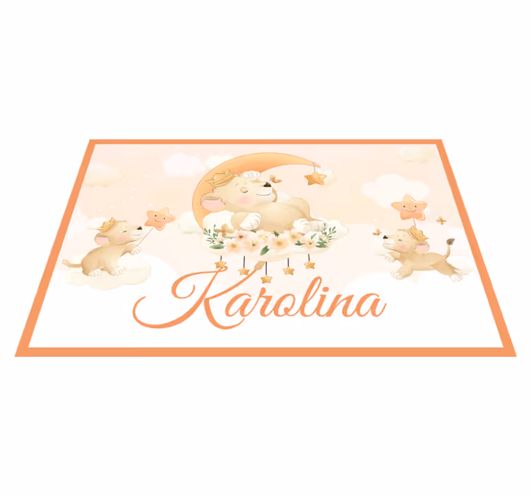 Children placemats whimsical lion cubs - TenStickers