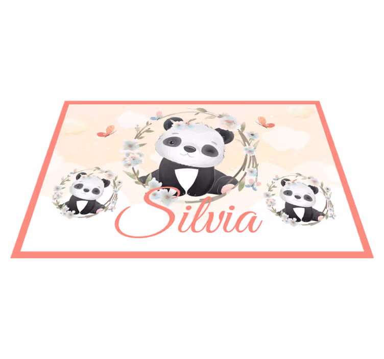 Children placemats charming panda arrangement - TenStickers