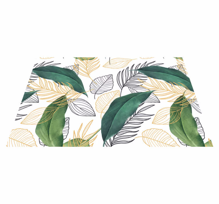 Textured placemats lush green leaf designs - TenStickers
