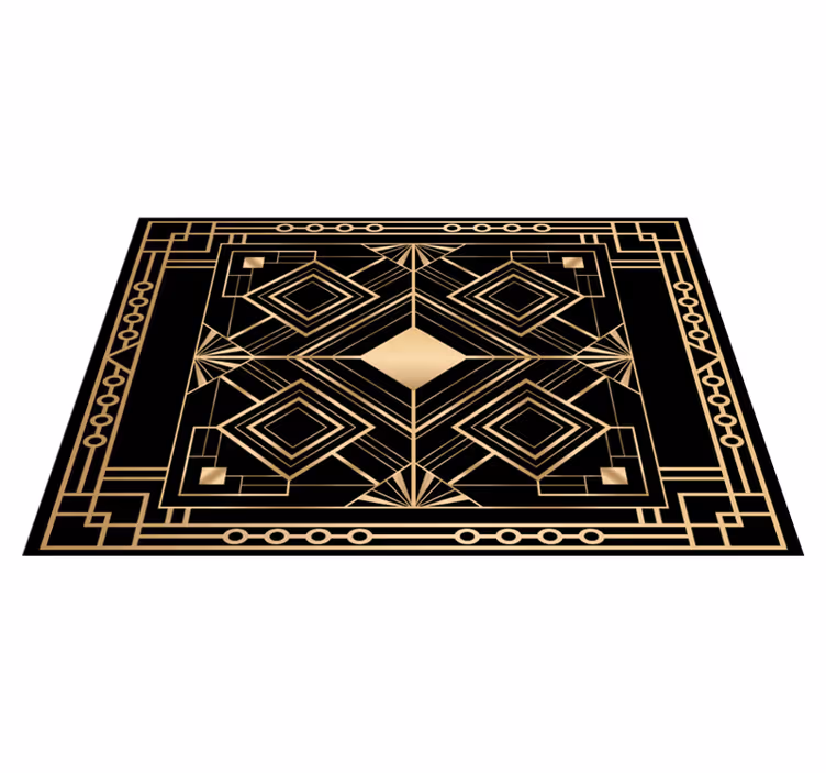 Modern art black and golden deco placemats - TenStickers