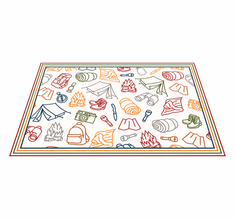 Original placemats camping adventure symbols - TenStickers