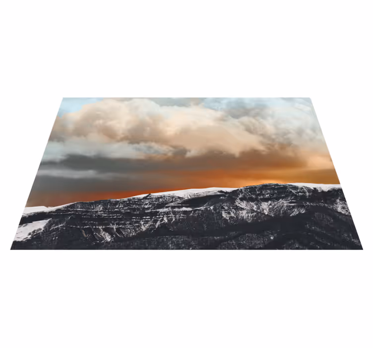 Textured placemats mountain sunset horizon - TenStickers