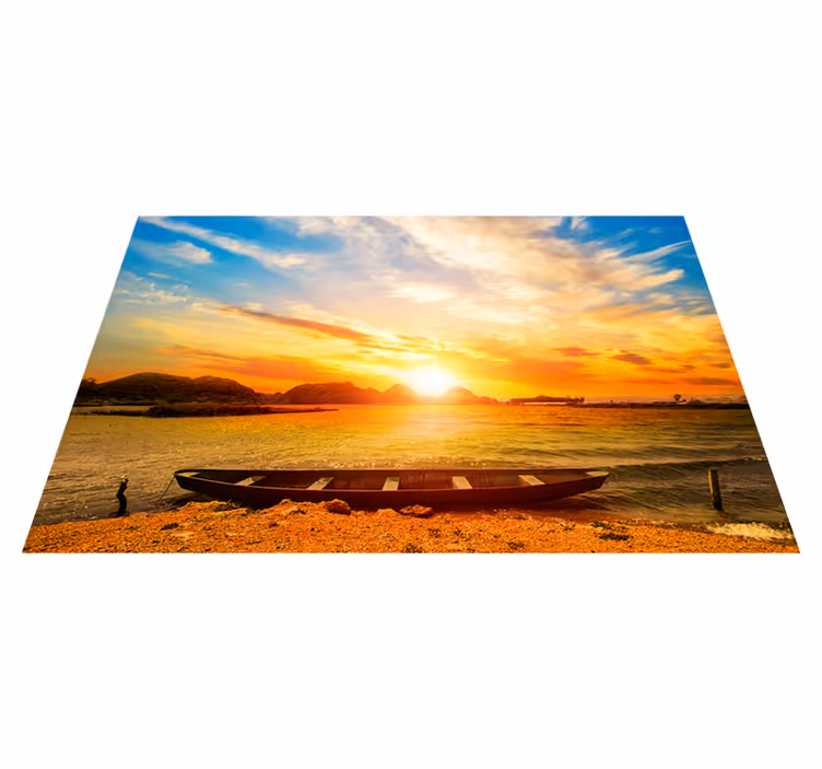Modern placemats sunset over river - TenStickers