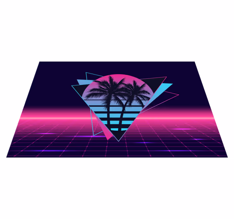 Modern placemats retro palm geometry design - TenStickers
