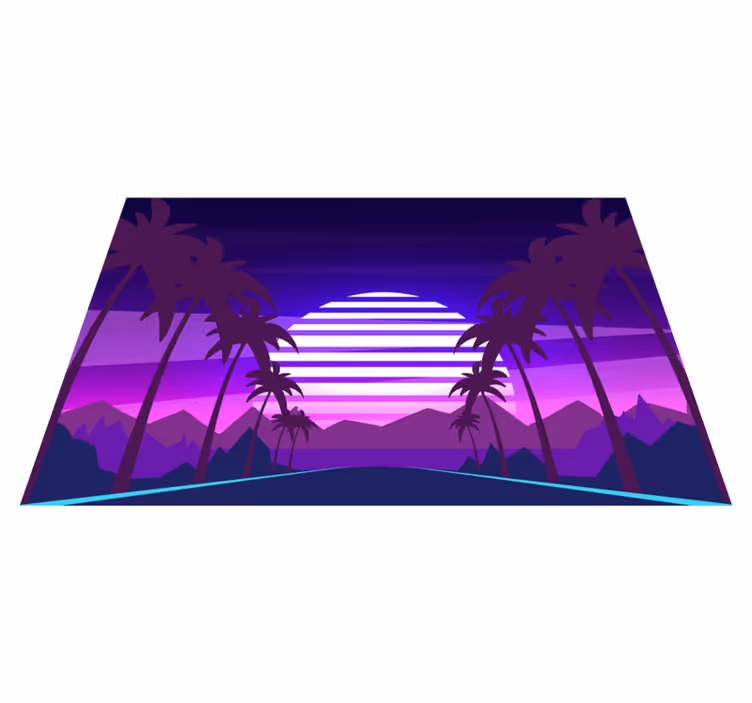 Modern placemats tropical sunset view - TenStickers