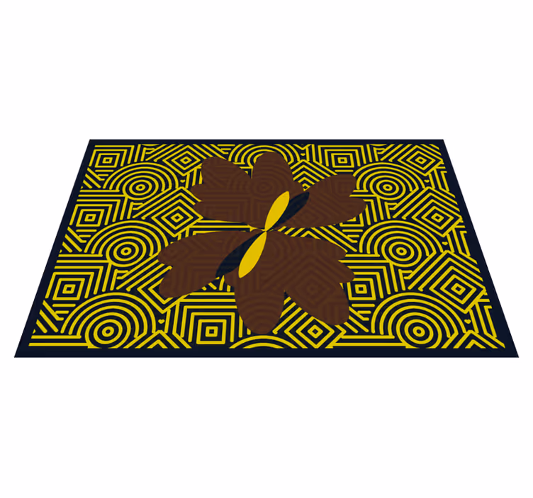 Textured placemats abstract geometric flower - TenStickers