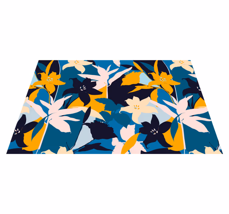 Original placemats floral teal design - TenStickers