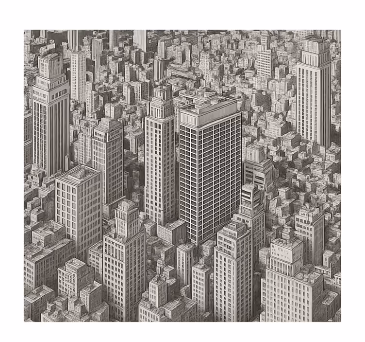 Black and white overview wall mural teen bedroom - TenStickers