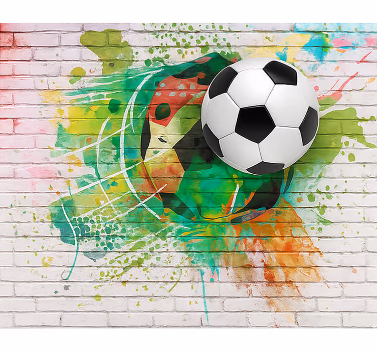 Multicolor football ball wall mural teen bedroom - TenStickers