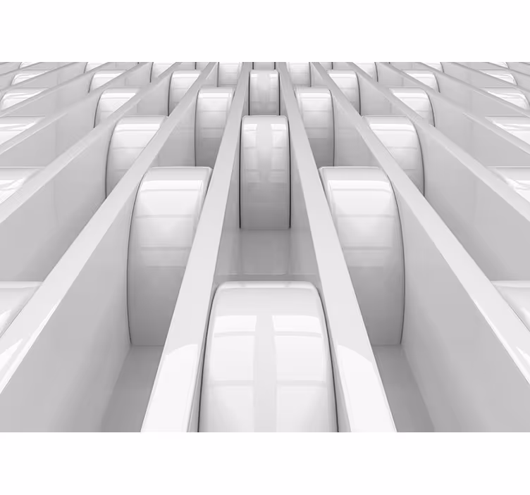 Abstract geometric shapes white 3d wallpaper - TenStickers