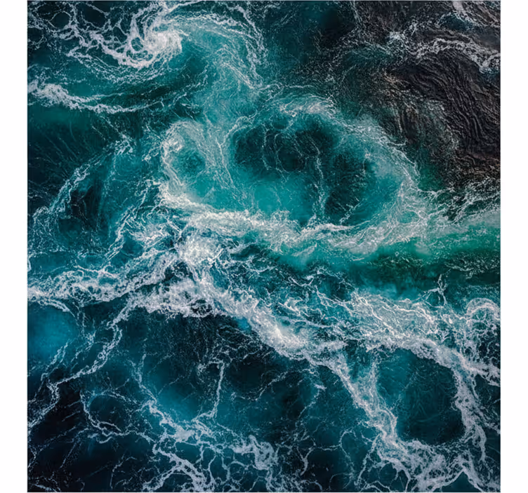 Wall mural bathroom deep ocean wave - TenStickers
