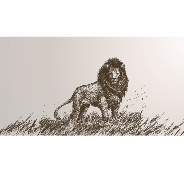 African wall mural realistic lion art - TenStickers