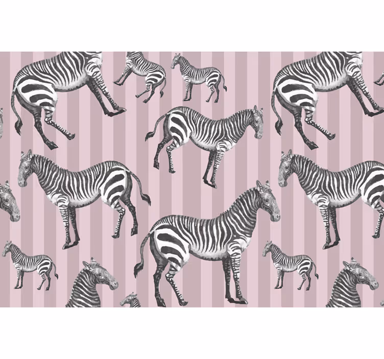 African wall mural vintage zebra illustration design - TenStickers