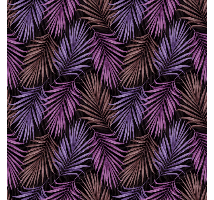 Jungle wall mural purple leaf design - TenStickers