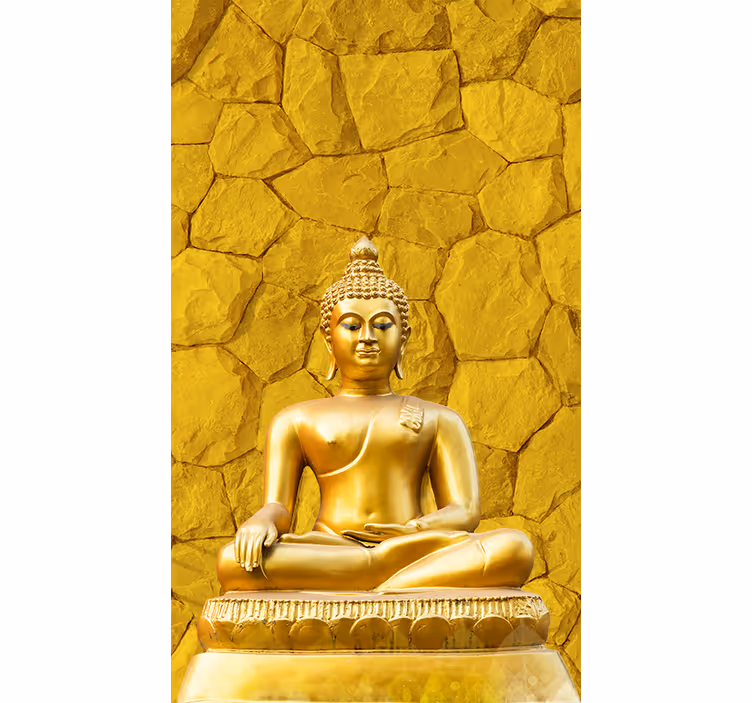 Wall mural buddha golden buddha - TenStickers