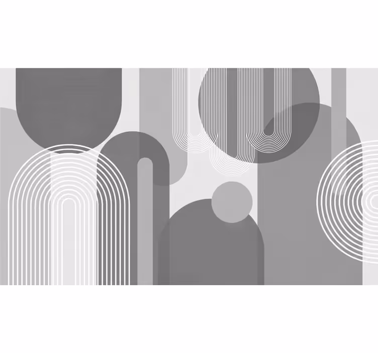 Wall mural bathroom grey shapes design - TenStickers