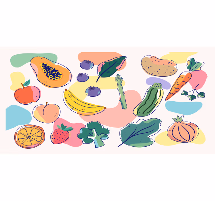 Wall mural kitchen colorful fruits design - TenStickers