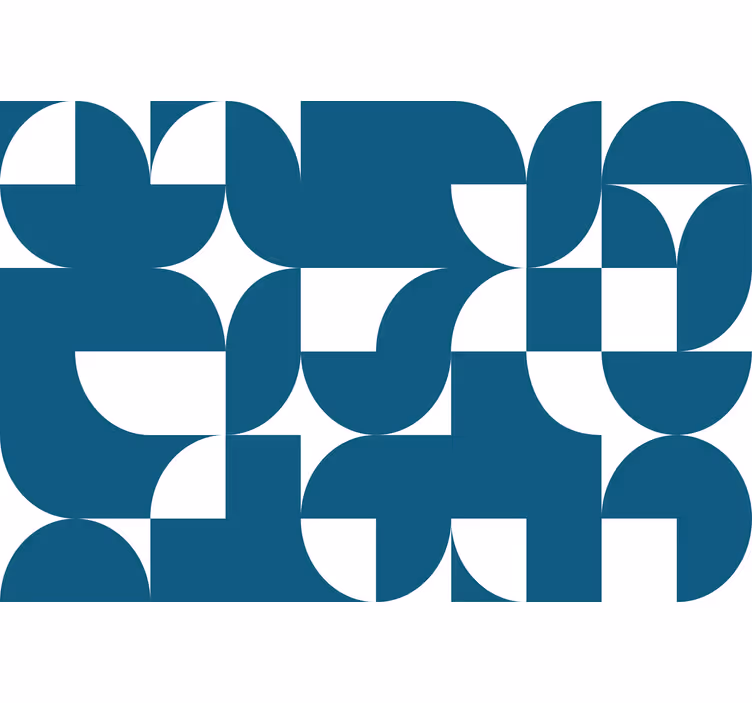Wall mural kitchen blue circle geometric pattern - TenStickers