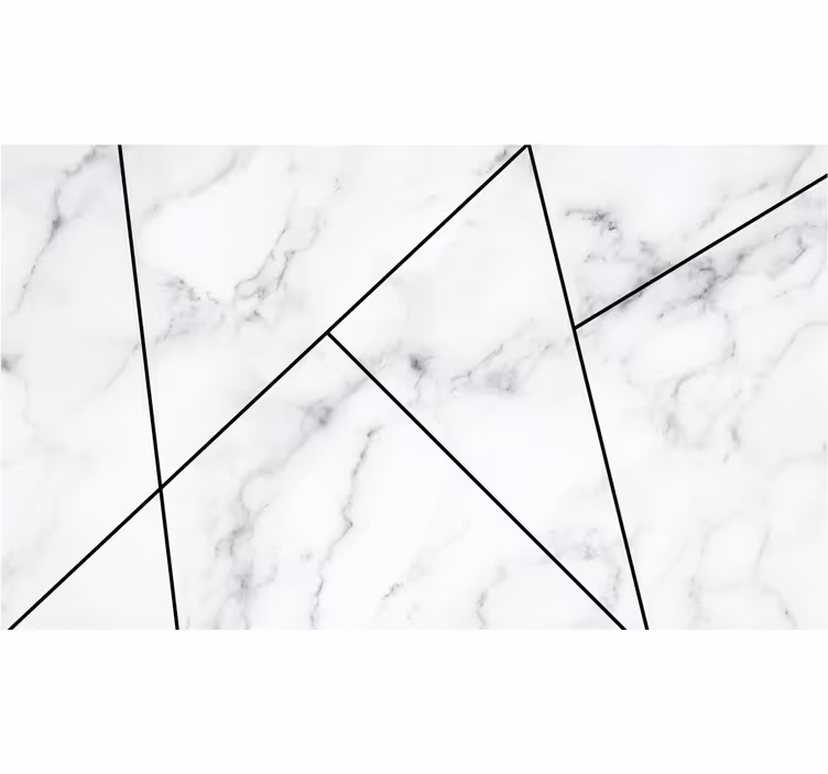 White elegant marble wall mural kitchen - TenStickers