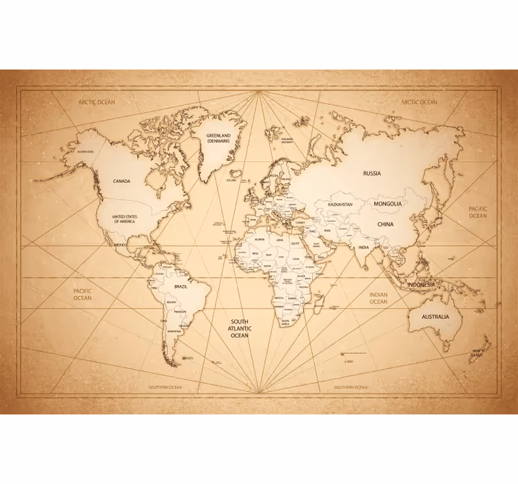 Beige wall mural in nineteenth-century style with text - TenStickers