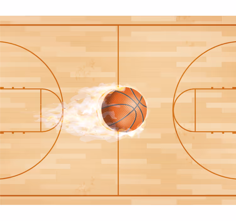 Beige wall mural basketball court - TenStickers