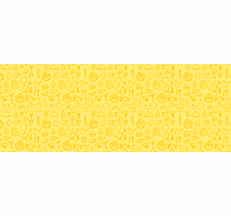 Yellow wall mural miniature yellow kitchen design - TenStickers