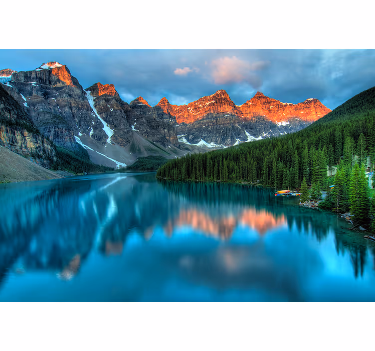 Wall mural blue colourful lake aesthetic design - TenStickers