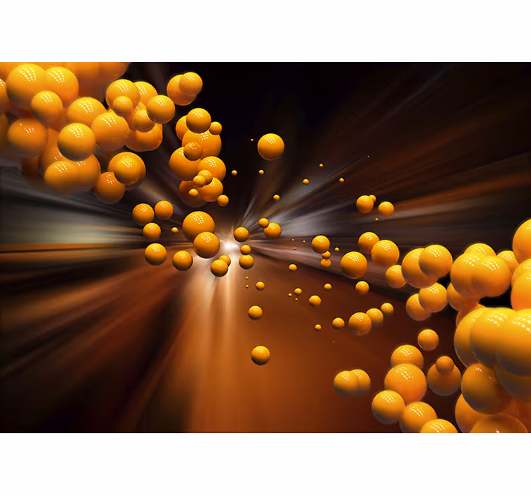 Orange wall mural vibrant spherical burst - TenStickers