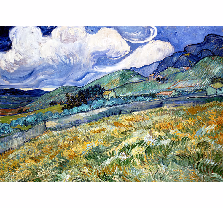 Hallway wall mural artistic van gogh iris photomural - TenStickers