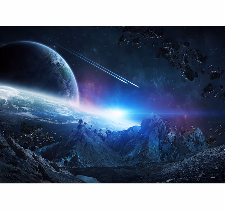 Hallway wall mural universe sci-fi design - TenStickers