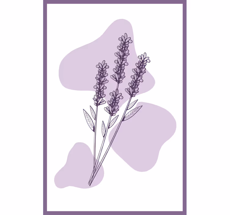 Purple wall mural featuring lavender plant design - TenStickers