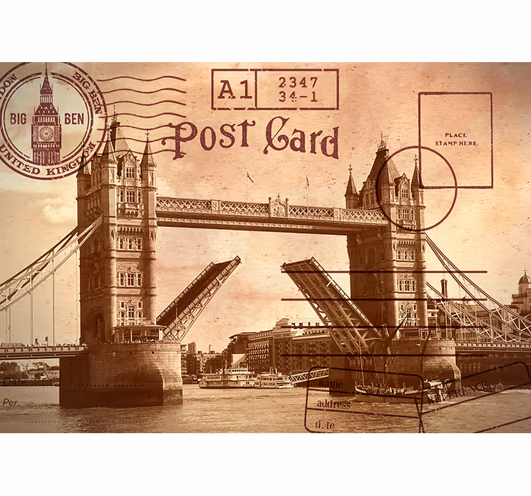 Vintage London Postcard wall mural london - TenStickers