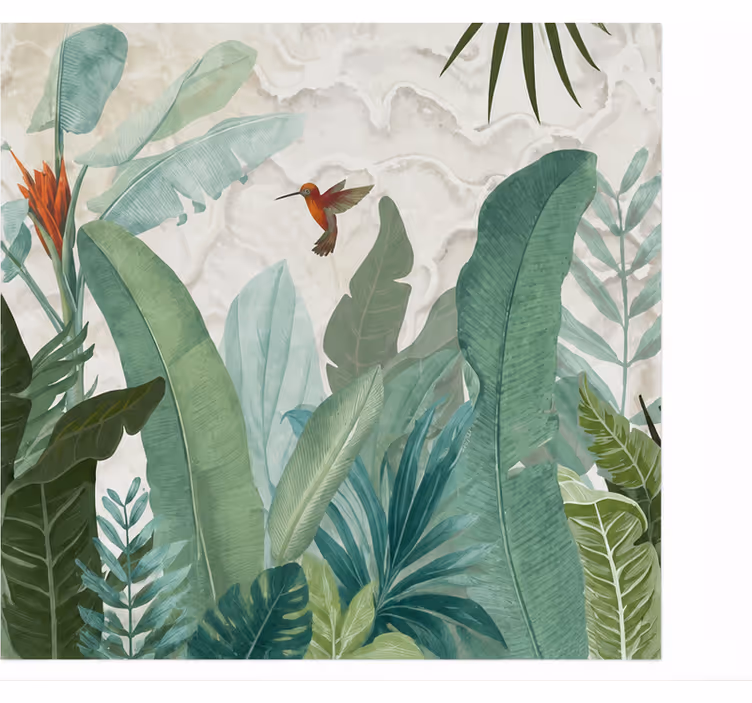 Wall mural nature hummingbird in jungle art - TenStickers