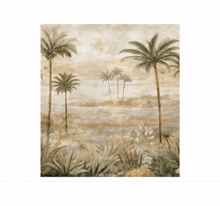 Wall mural nature valley with palm trees - TenStickers