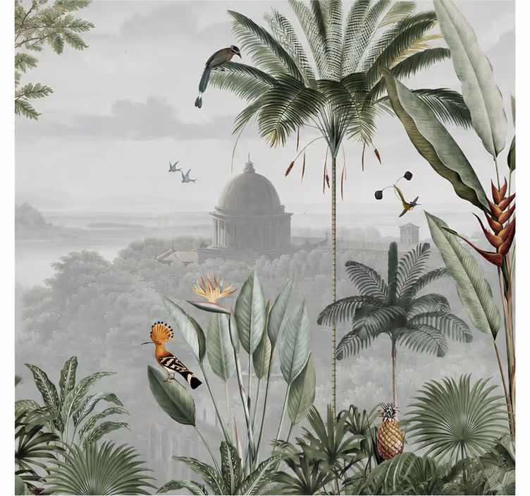Wall mural nature tropical temple scene - TenStickers