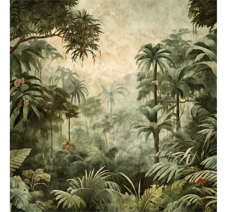 Wall mural nature rainforest plants scene - TenStickers