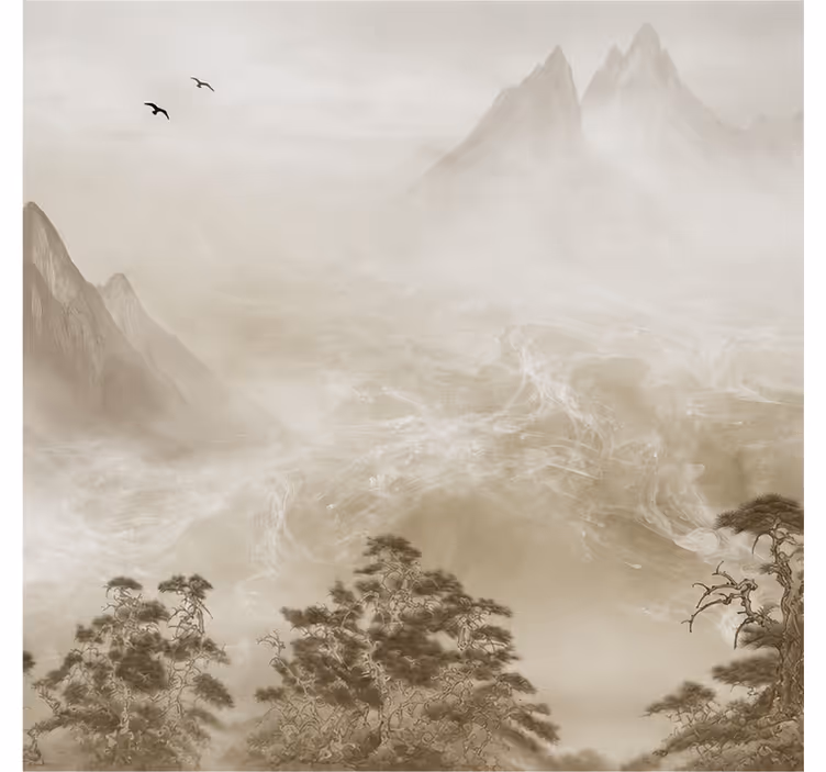 Wall mural nature serene mountain landscape - TenStickers