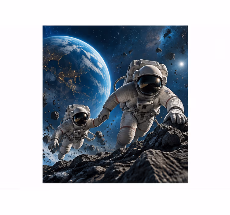 Wall mural blue astronauts in high-pressure suit - TenStickers