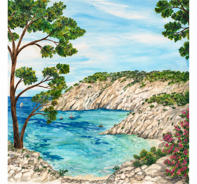 Under the sea wall mural by the beach - TenStickers