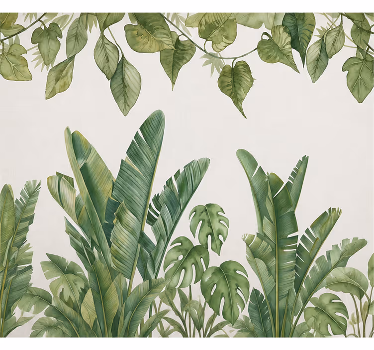 Wall mural nature big green leaves - TenStickers
