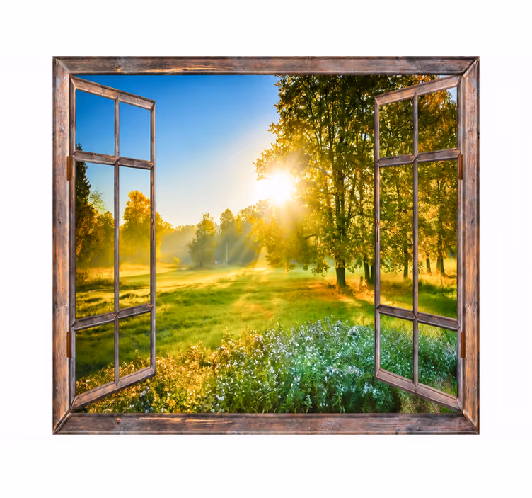 Wall mural nature window view - TenStickers