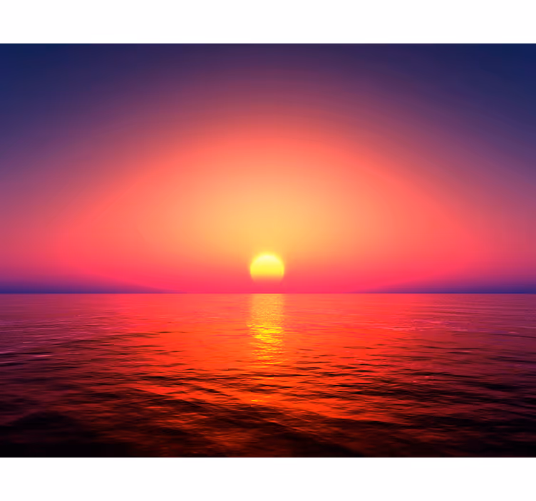 Sun set over the sea wall mural - TenStickers