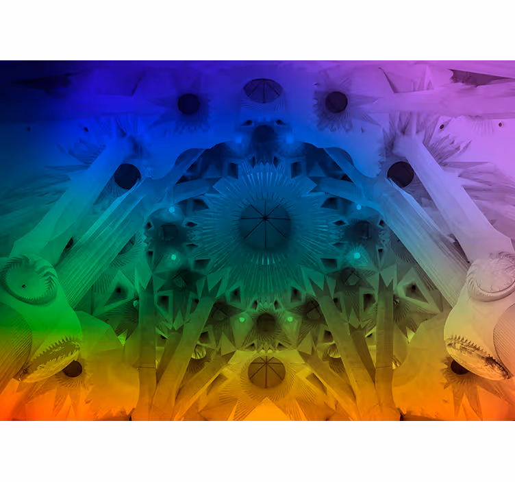 Colorful Sagrada Familia City wall mural - TenStickers