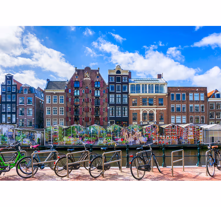 Flower market Amsterdam wall mural - TenStickers