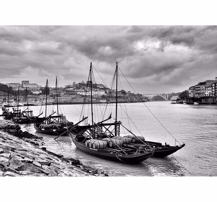 Rabelos boat at night wall mural - TenStickers