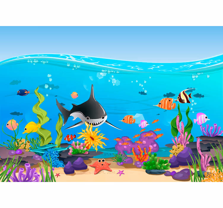Underwater fish Kids Murals - TenStickers