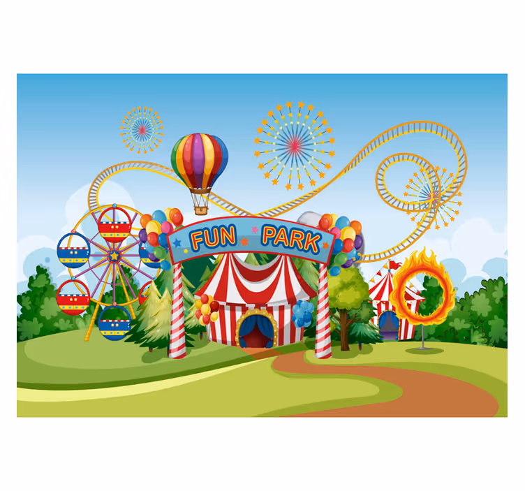 Fun park  Kids 3D wall mural - TenStickers